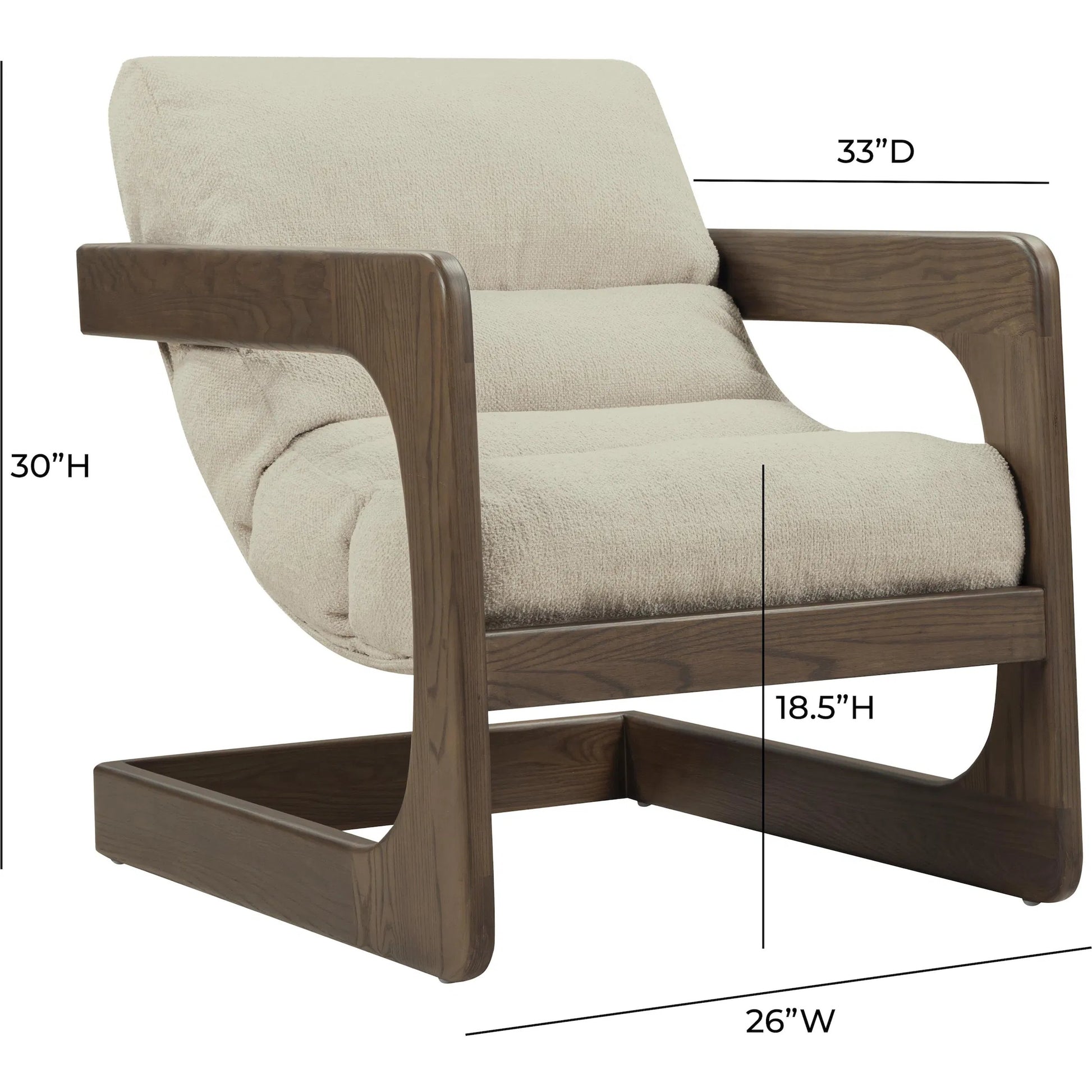 Palma Textured Weave Accent Chair by TOV Furniture. Made from ash wood, fabric in a transitional style.