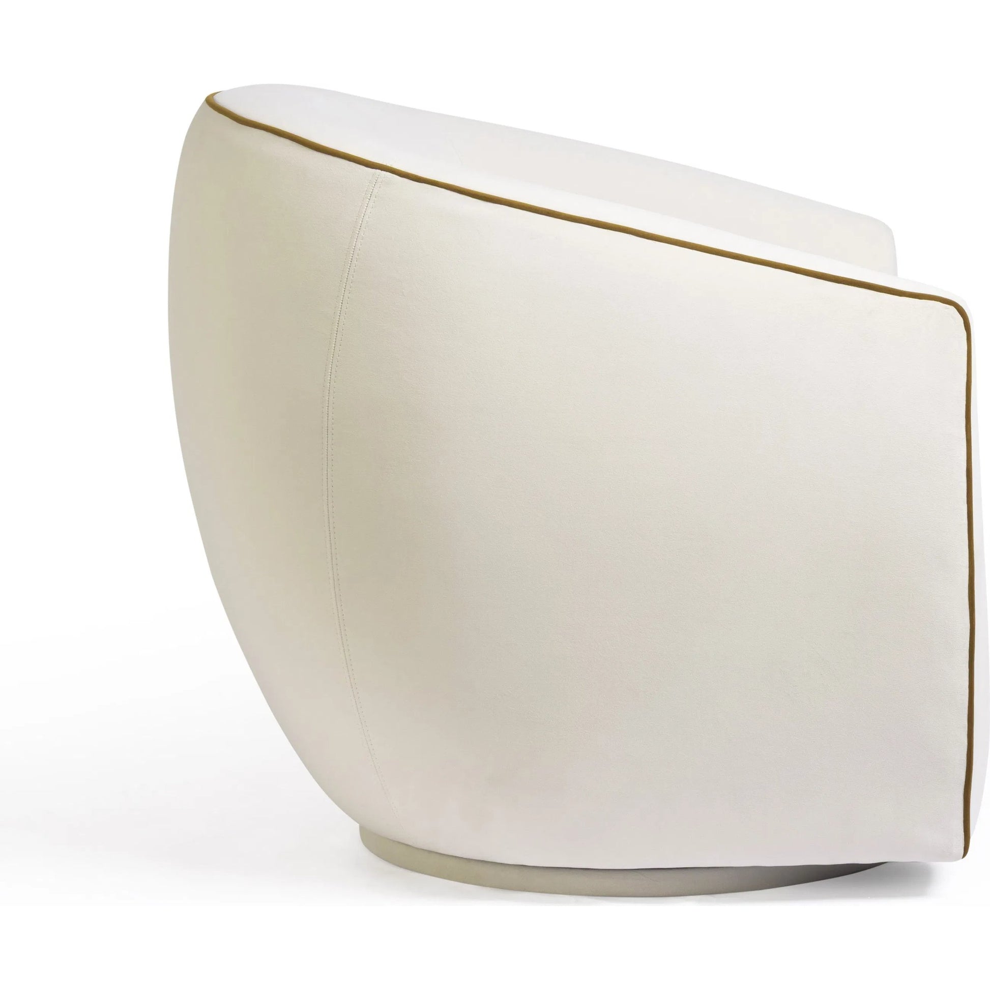 Jordan Contrast Piping Swivel Chair by TOV Furniture. Made from pine, plywood, velvet in a transitional style.