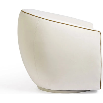 Jordan Contrast Piping Swivel Chair by TOV Furniture. Made from pine, plywood, velvet in a transitional style.