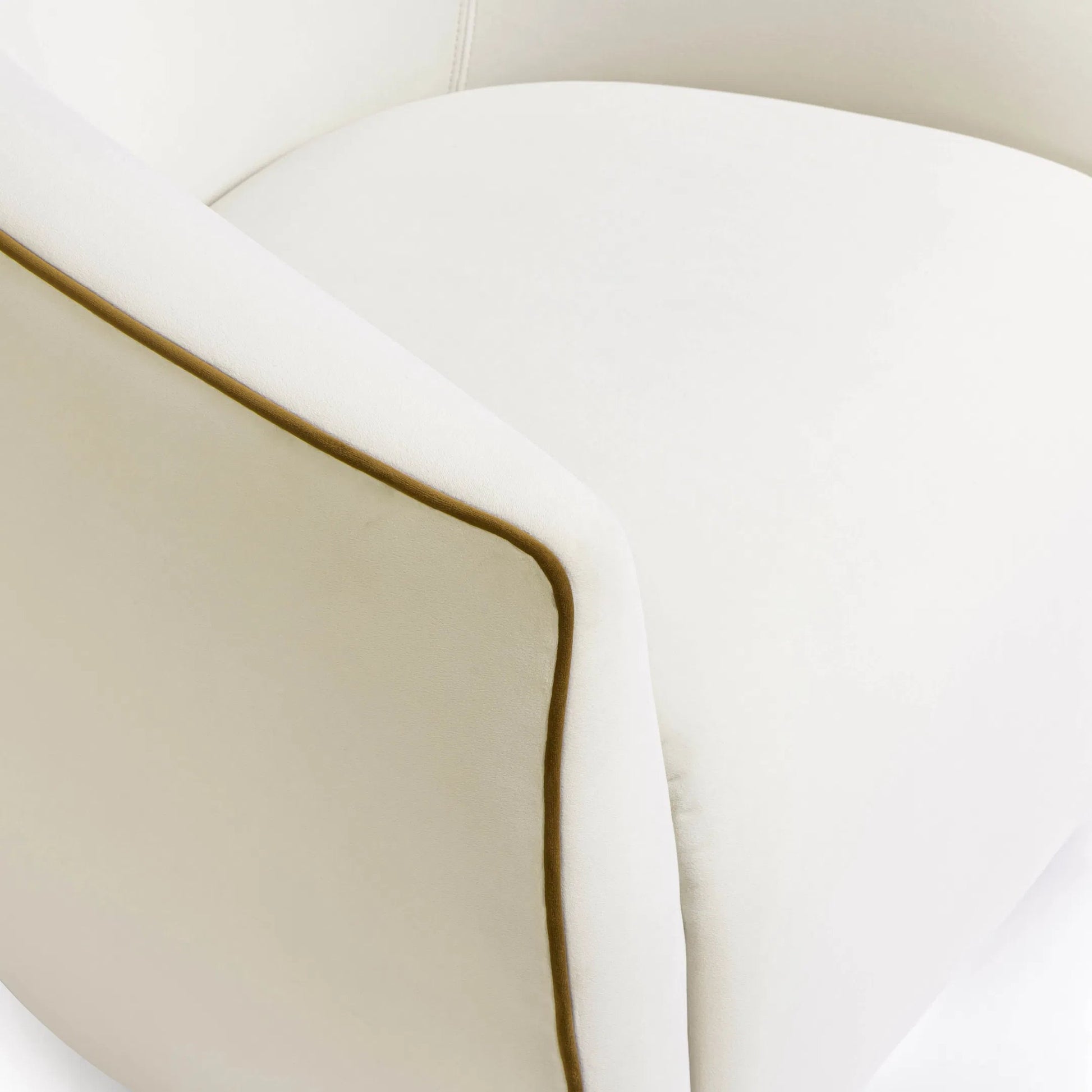 Jordan Contrast Piping Swivel Chair by TOV Furniture. Made from pine, plywood, velvet in a transitional style.