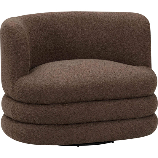 Astor Heavy Swivel Hotel Lounge Chair by TOV Furniture. Made from boucle, plywood in a modern style.