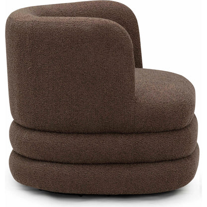 Astor Heavy Swivel Hotel Lounge Chair by TOV Furniture. Made from boucle, plywood in a modern style.