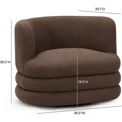 Astor Heavy Swivel Hotel Lounge Chair by TOV Furniture. Made from boucle, plywood in a modern style.