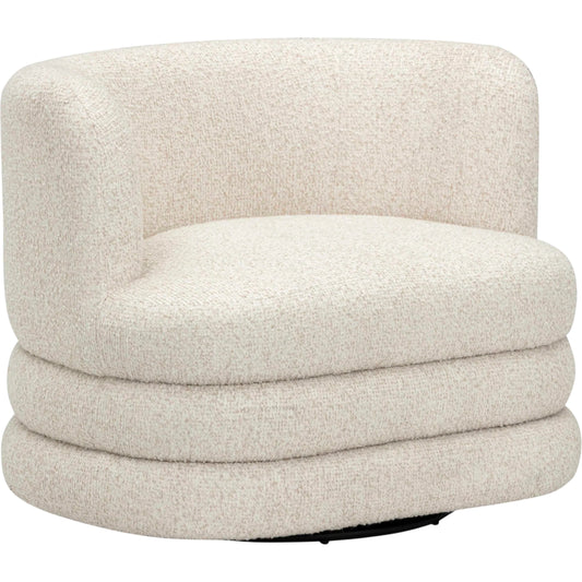 Astor Heavy Swivel Hotel Lounge Chair by TOV Furniture. Made from boucle, plywood in a modern style.