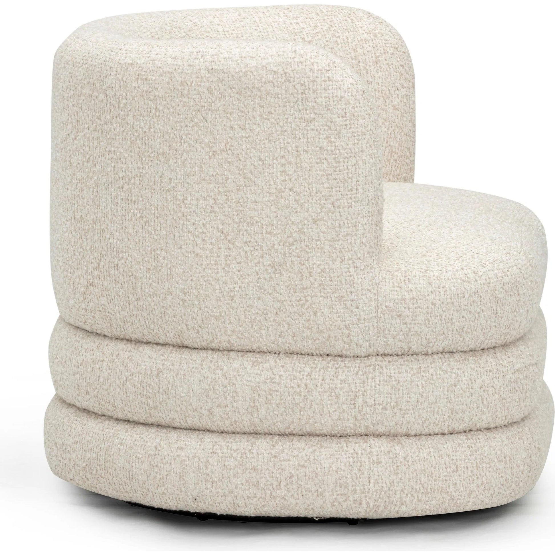 Astor Heavy Swivel Hotel Lounge Chair by TOV Furniture. Made from boucle, plywood in a modern style.