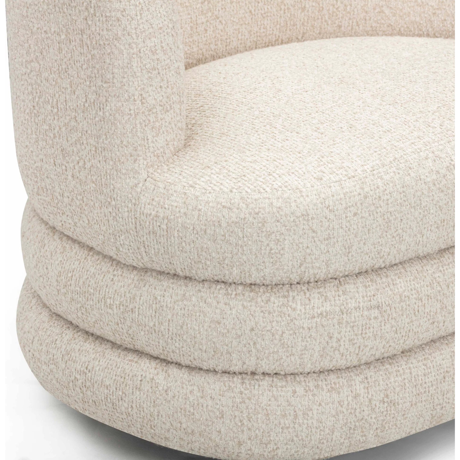 Astor Heavy Swivel Hotel Lounge Chair by TOV Furniture. Made from boucle, plywood in a modern style.