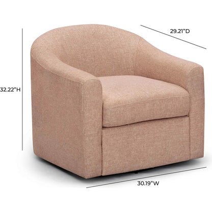 Thao Basketweave Swivel Chair by TOV Furniture. Made from fabric, metal, plywood in a transitional style.