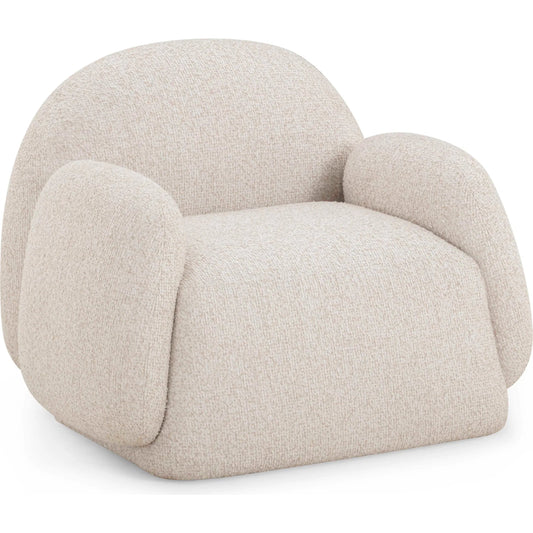 Marius Heavy Texture Accent Chair by TOV Furniture in cream. Made from fabric, plywood in a transitional style.