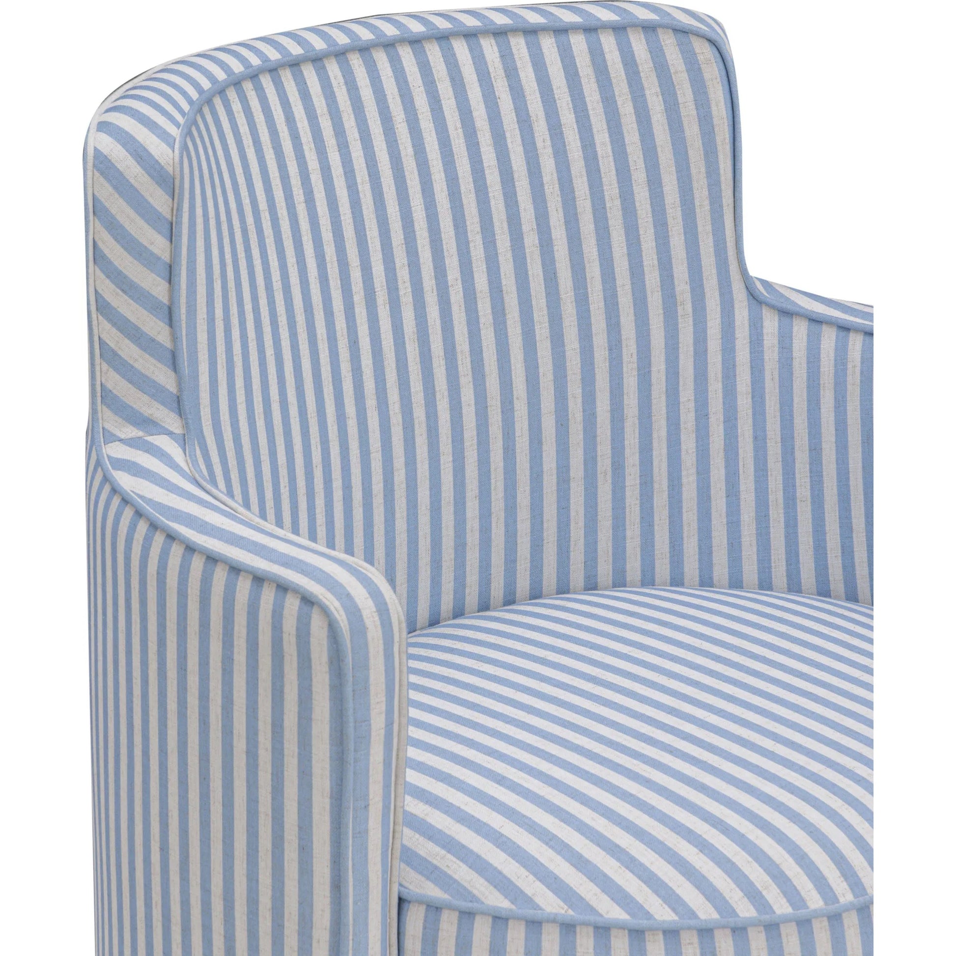 Passe Striped Swivel Chair by TOV Furniture. Made from linen, plywood in a unique style.