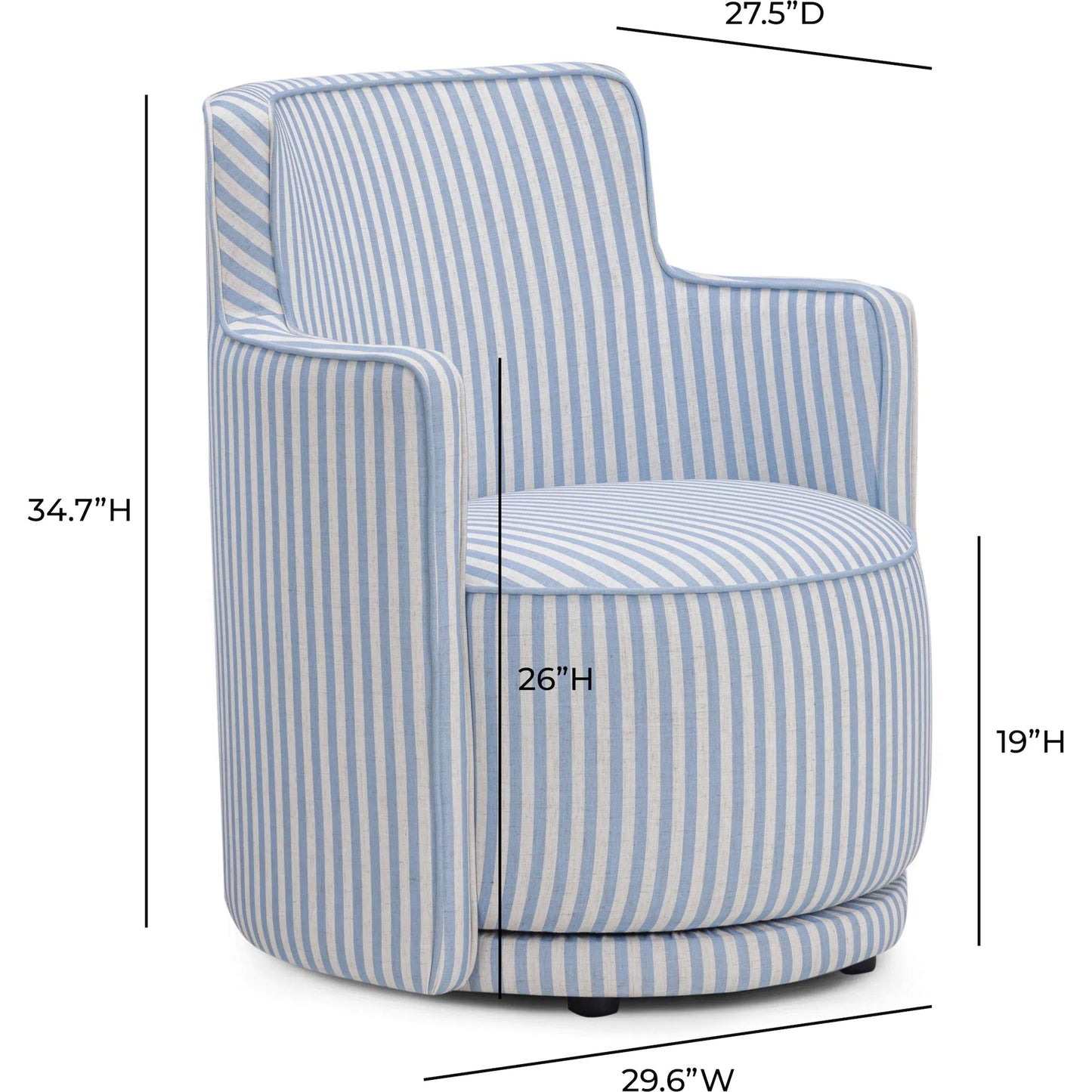005 SI-2532685 | Additional Silo | Passe Striped Swivel Chair by TOV Furniture. Made from linen, plywood in a unique style.