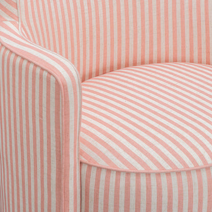 Passe Striped Swivel Chair by TOV Furniture. Made from linen, plywood in a unique style.