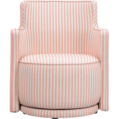 Passe Striped Swivel Chair by TOV Furniture. Made from linen, plywood in a unique style.