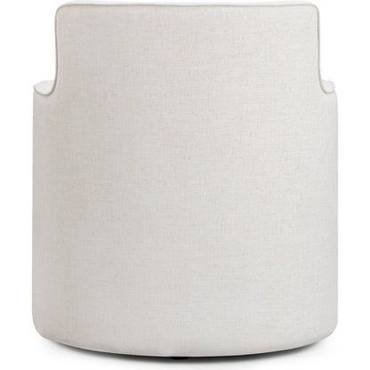 Passe Upcycled Performance Swivel Chair by TOV Furniture in cream. Made from linen, plywood in a unique style.