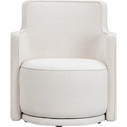 Passe Upcycled Performance Swivel Chair by TOV Furniture in cream. Made from linen, plywood in a unique style.