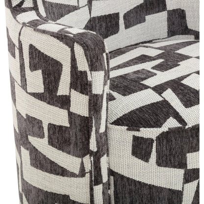 Passe Performance Swivel Chair by TOV Furniture in black. Made from jacquard, plywood in a unique style.