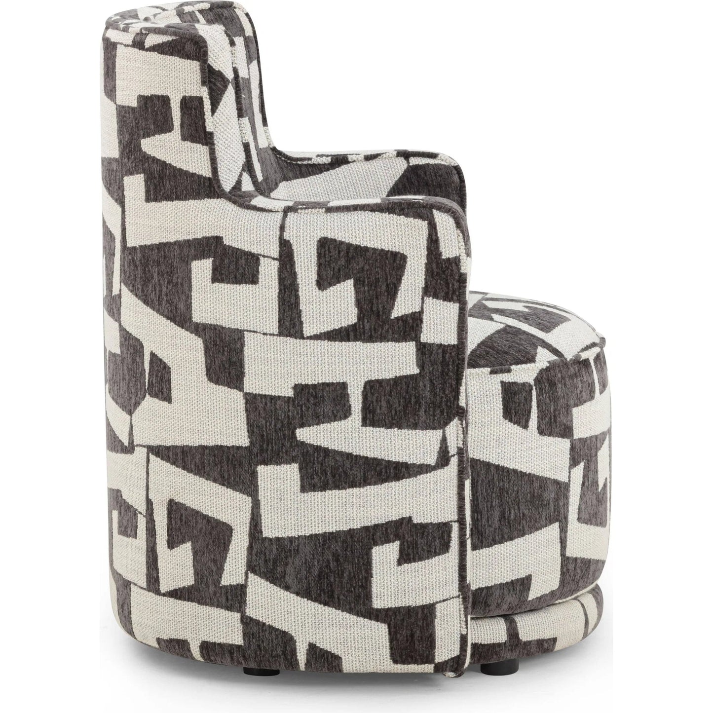 002 SI-2532684 | Additional Silo | Passe Performance Swivel Chair by TOV Furniture in black. Made from jacquard, plywood in a unique style.