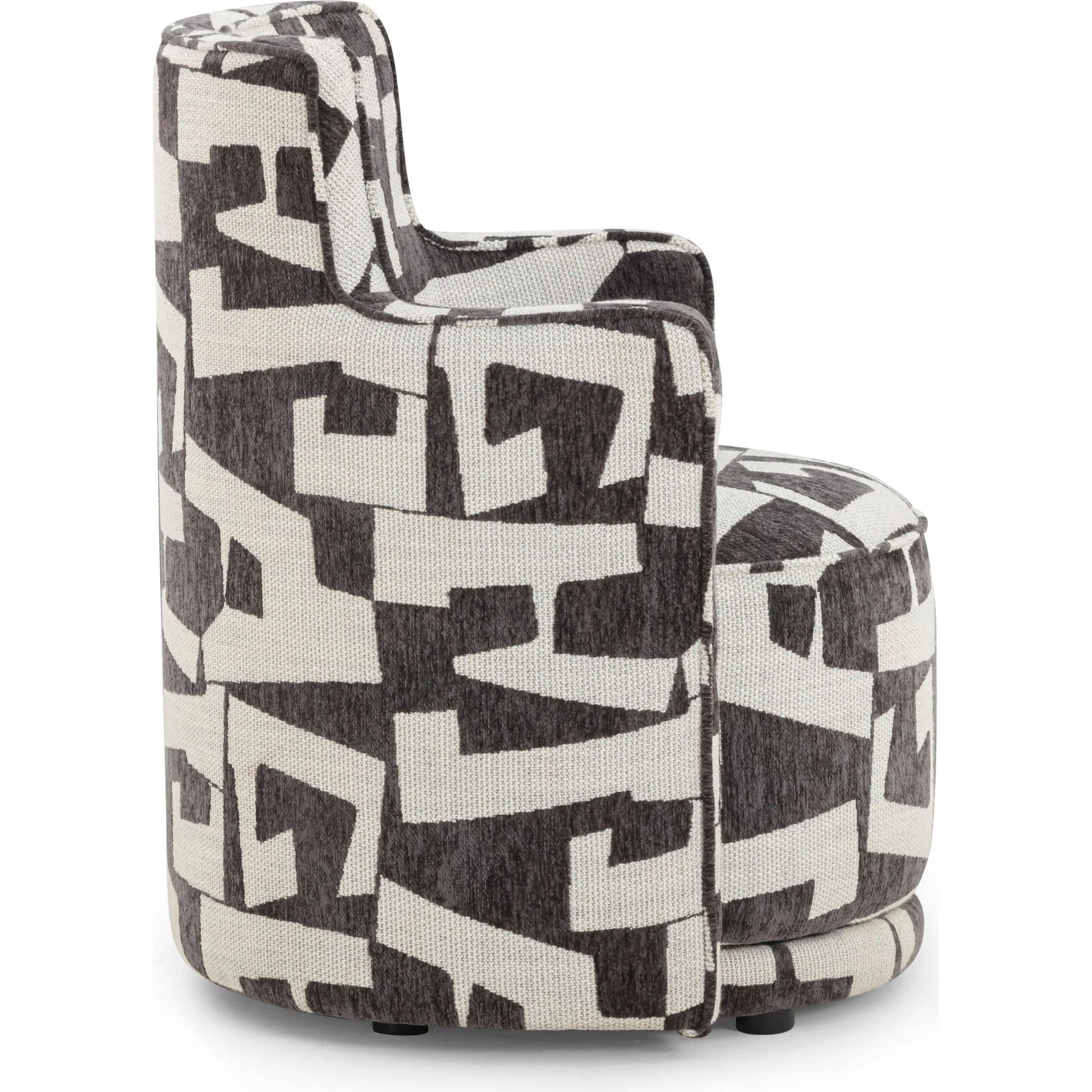 Passe Performance Swivel Chair by TOV Furniture in black. Made from jacquard, plywood in a unique style.