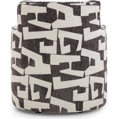 Passe Performance Swivel Chair by TOV Furniture in black. Made from jacquard, plywood in a unique style.