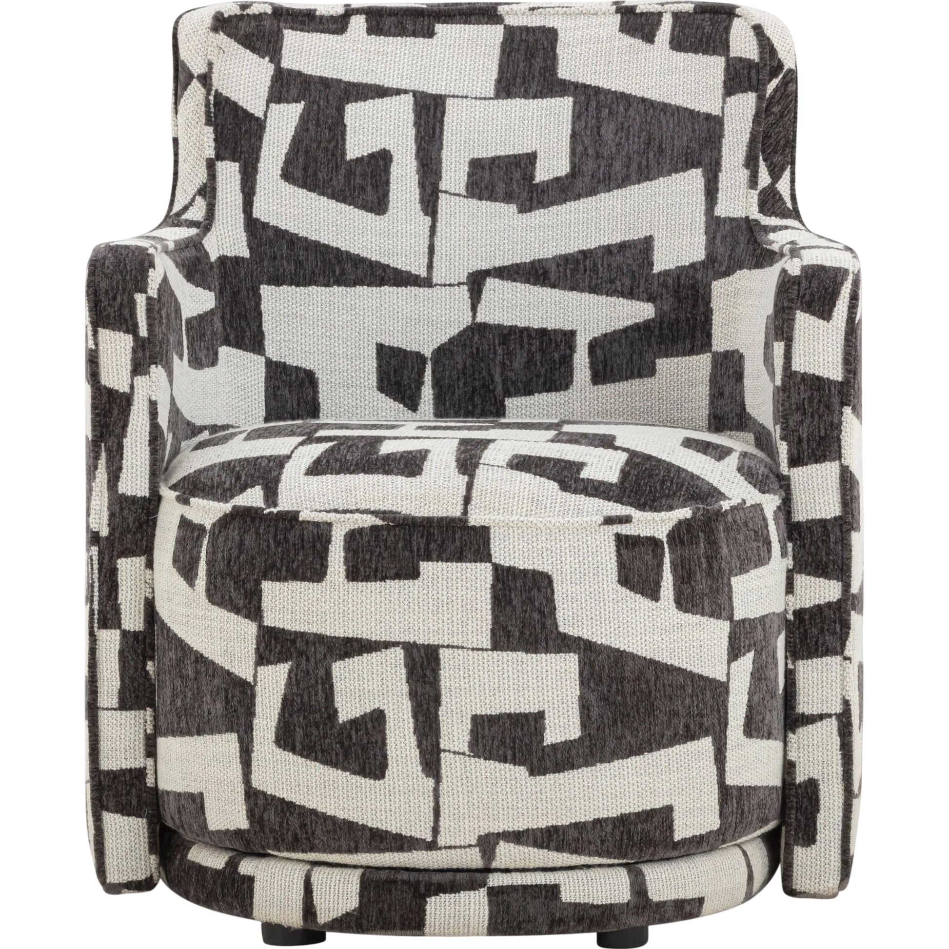 Passe Performance Swivel Chair by TOV Furniture in black. Made from jacquard, plywood in a unique style.
