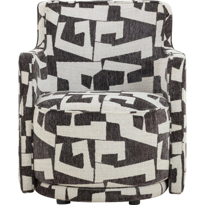 Passe Performance Swivel Chair by TOV Furniture in black. Made from jacquard, plywood in a unique style.