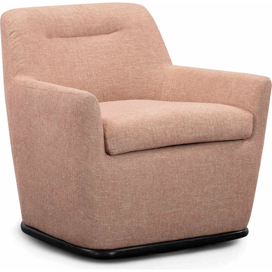 Mado Textured Swivel Accent Chair by TOV Furniture in peach. Made from fabric, plywood, rubberwood in a eclectic & global style.