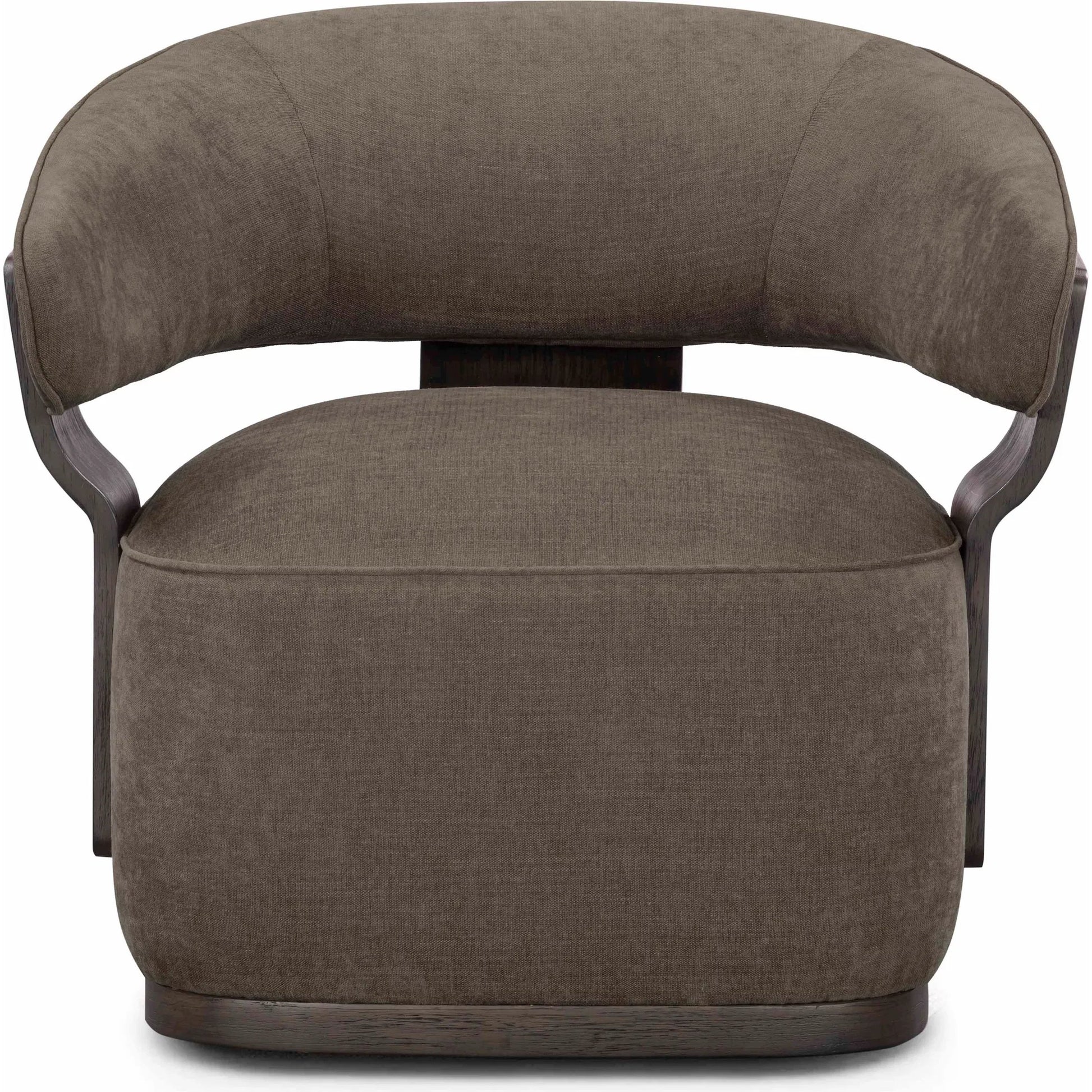 Madison Linen Swivel Accent Chair by TOV Furniture. Made from chenille, plywood, rubberwood in a eclectic & global style.