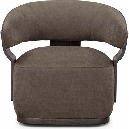 Madison Linen Swivel Accent Chair by TOV Furniture. Made from chenille, plywood, rubberwood in a eclectic & global style.