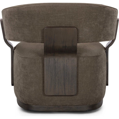 Madison Linen Swivel Accent Chair by TOV Furniture. Made from chenille, plywood, rubberwood in a eclectic & global style.