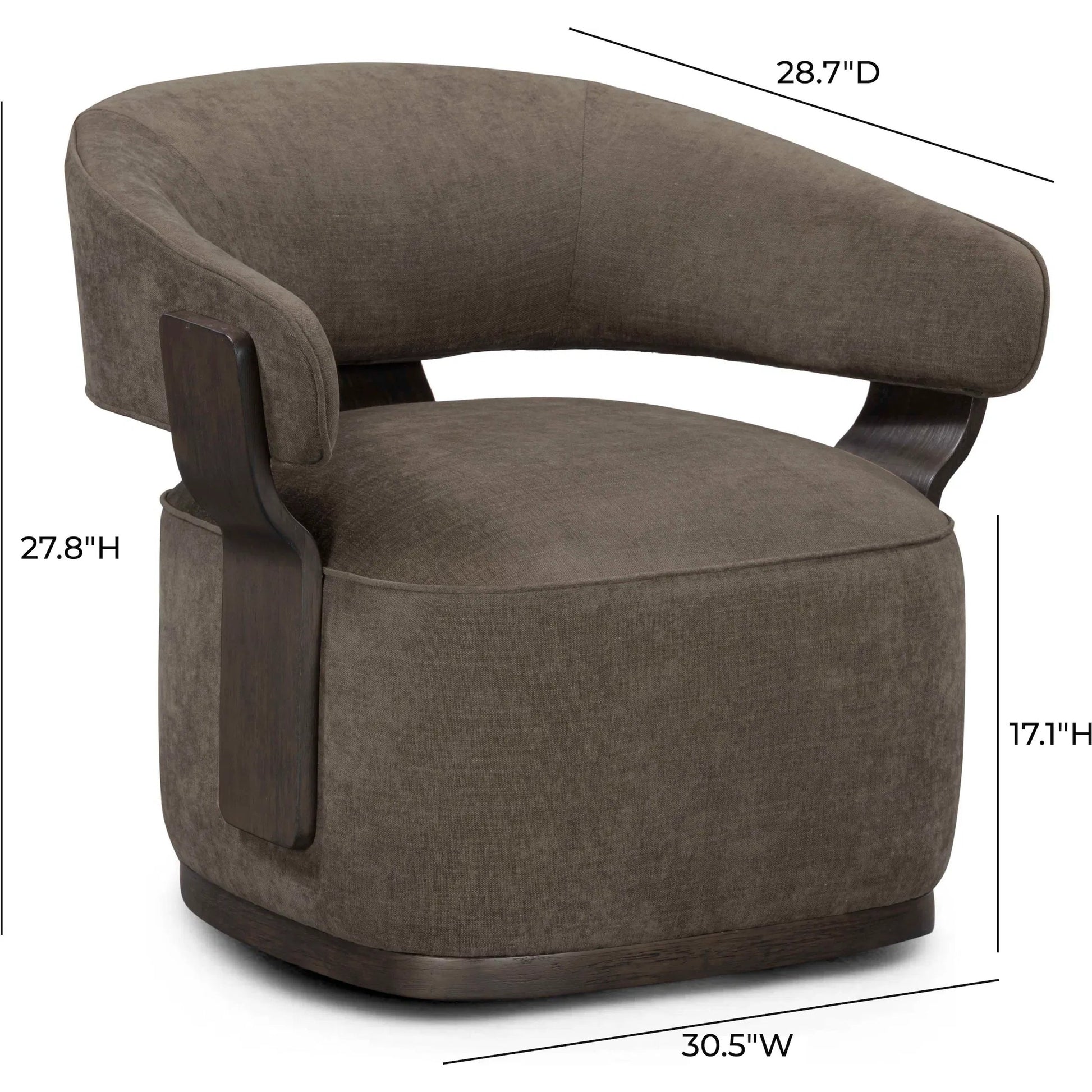 Madison Linen Swivel Accent Chair by TOV Furniture. Made from chenille, plywood, rubberwood in a eclectic & global style.