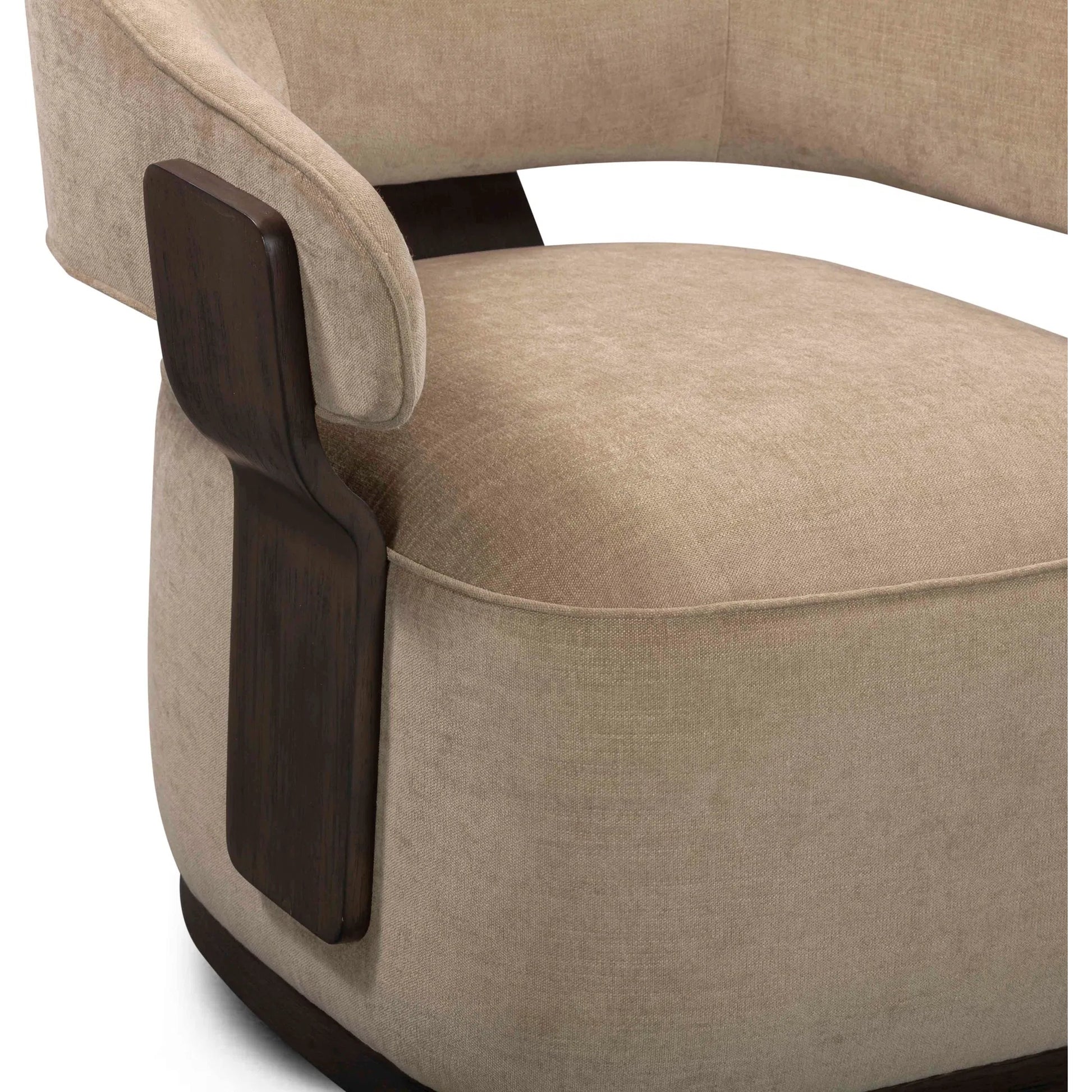 Madison Linen Swivel Accent Chair by TOV Furniture. Made from chenille, plywood, rubberwood in a eclectic & global style.