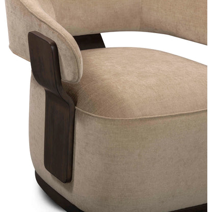 Madison Linen Swivel Accent Chair by TOV Furniture. Made from chenille, plywood, rubberwood in a eclectic & global style.
