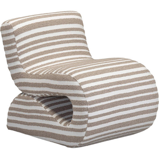 Senna Jacquard Organic Stripes Accent Chair by TOV Furniture in taupe. Made from fabric, plywood in a unique style.