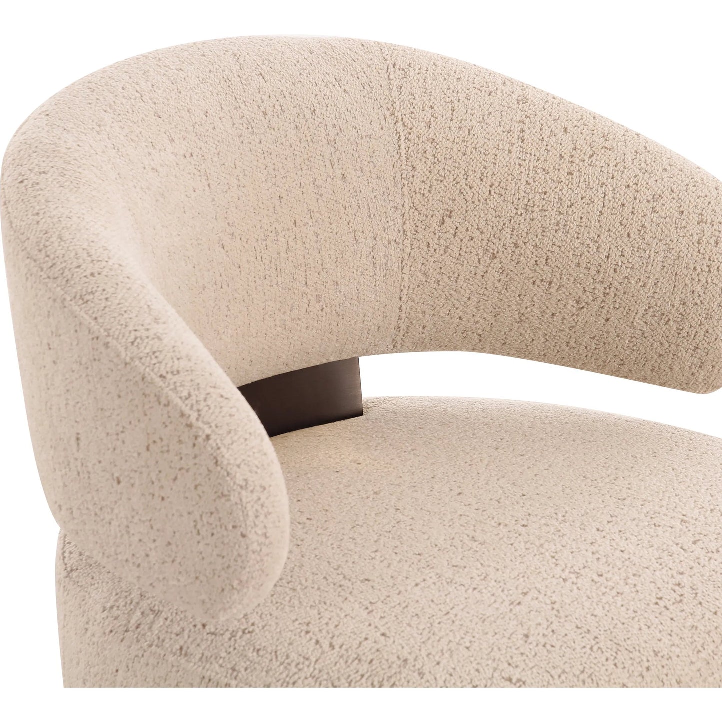 001 SI-2532625 | Closeup | Austin Performance Swivel Accent Chair by TOV Furniture in cream. Made from boucle, plywood, stainless steel in a unique style.