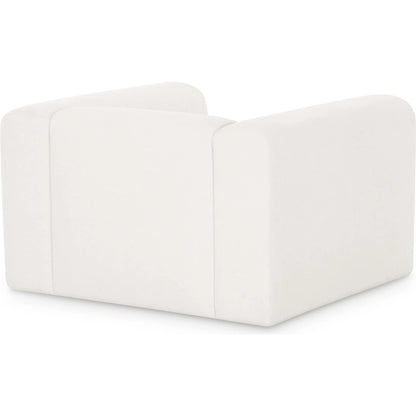 Tarra Performance Armchair by TOV Furniture in cream. Made from chenille, plywood in a unique style.