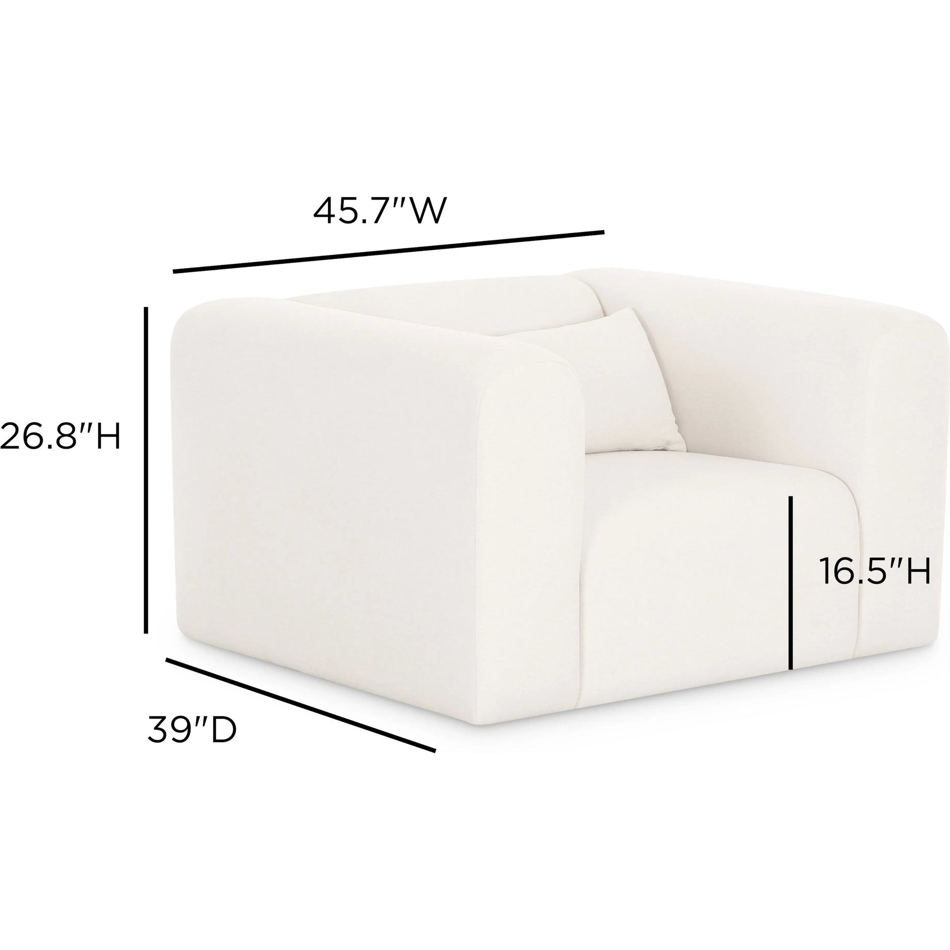 Tarra Performance Armchair by TOV Furniture in cream. Made from chenille, plywood in a unique style.