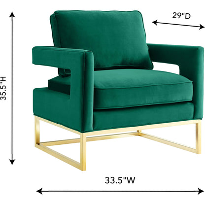 Avery Chair by TOV Furniture in gold. Made from unique in a modern style.