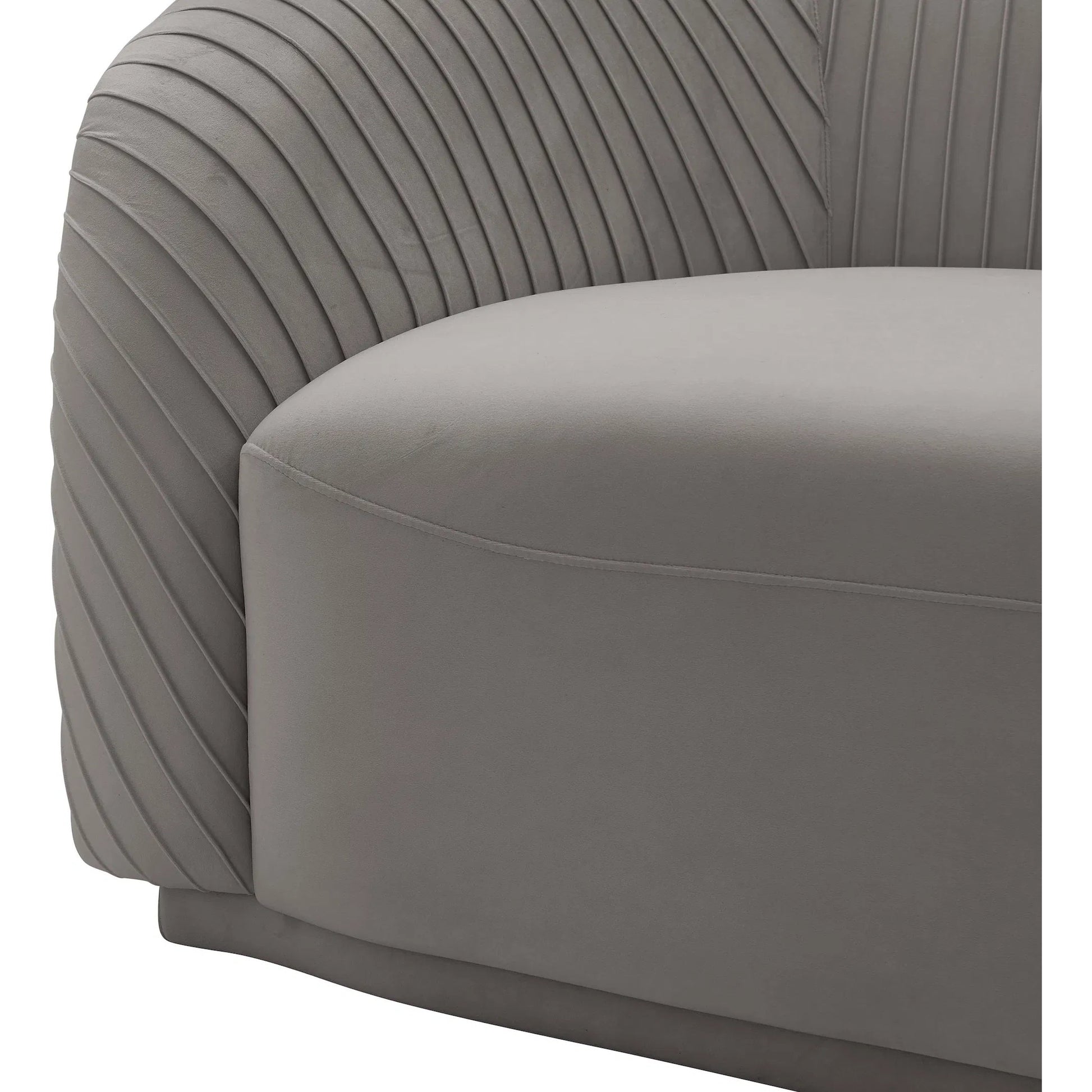 Yara Pleated Velvet Sofa by TOV Furniture. Made from velvet in a modern style.
