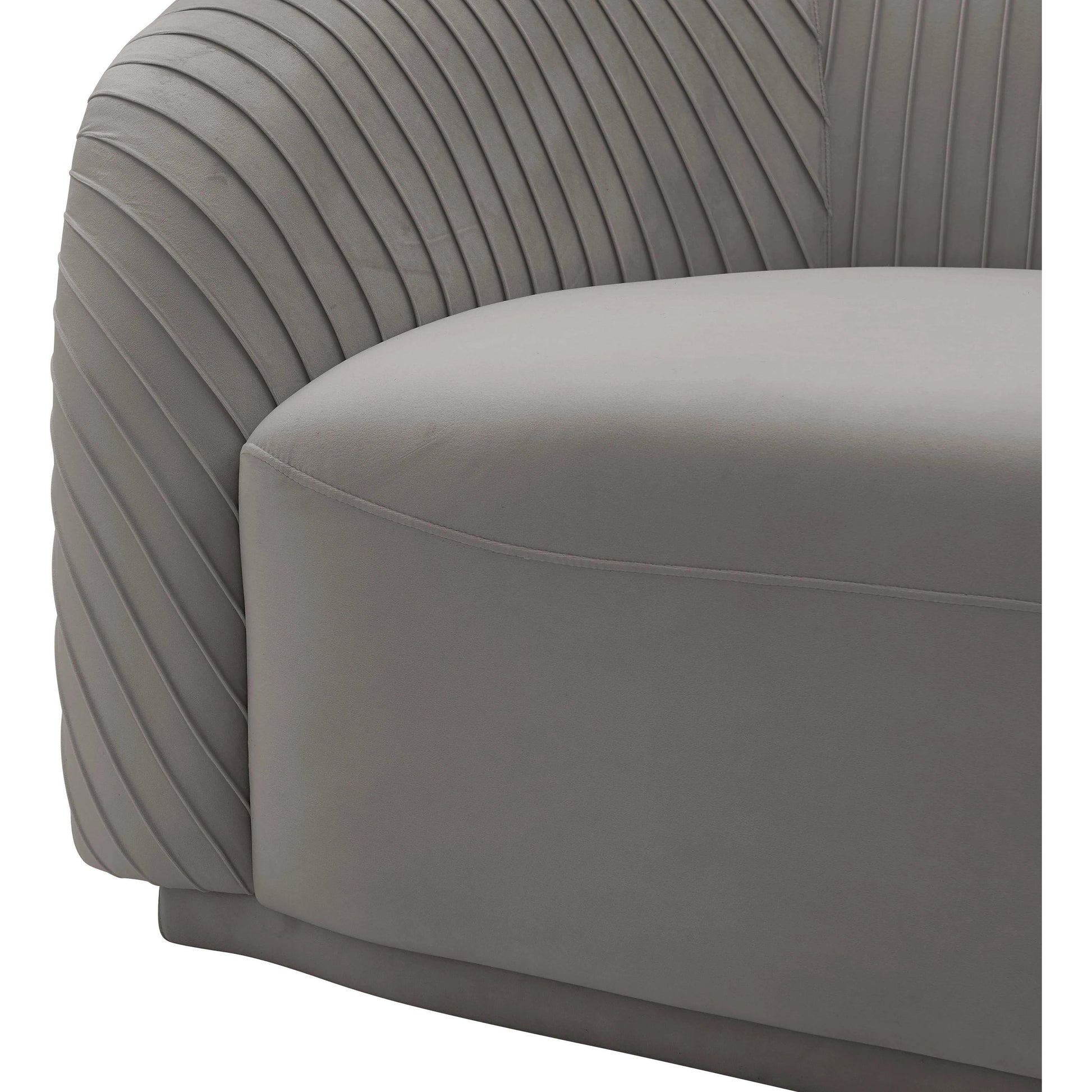 Yara Pleated Velvet Sofa by TOV Furniture. Made from velvet in a modern style.
