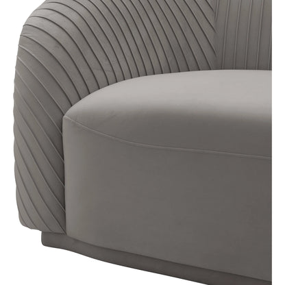 Yara Pleated Velvet Sofa by TOV Furniture. Made from velvet in a modern style.
