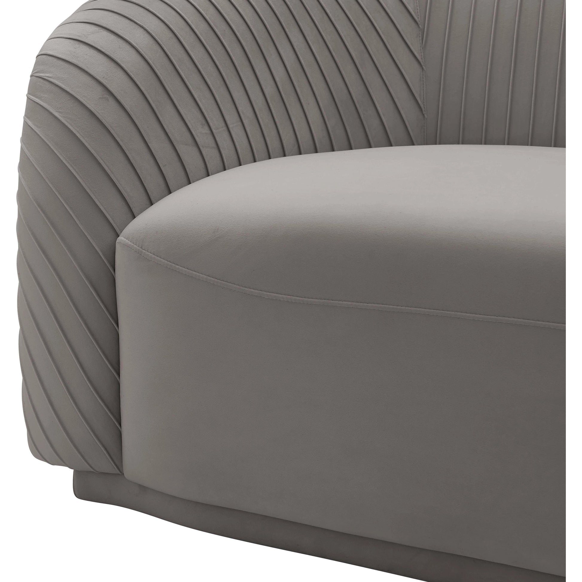 Yara Pleated Velvet Sofa by TOV Furniture. Made from velvet in a modern style.