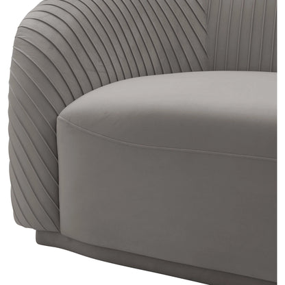 Yara Pleated Velvet Sofa by TOV Furniture. Made from velvet in a modern style.