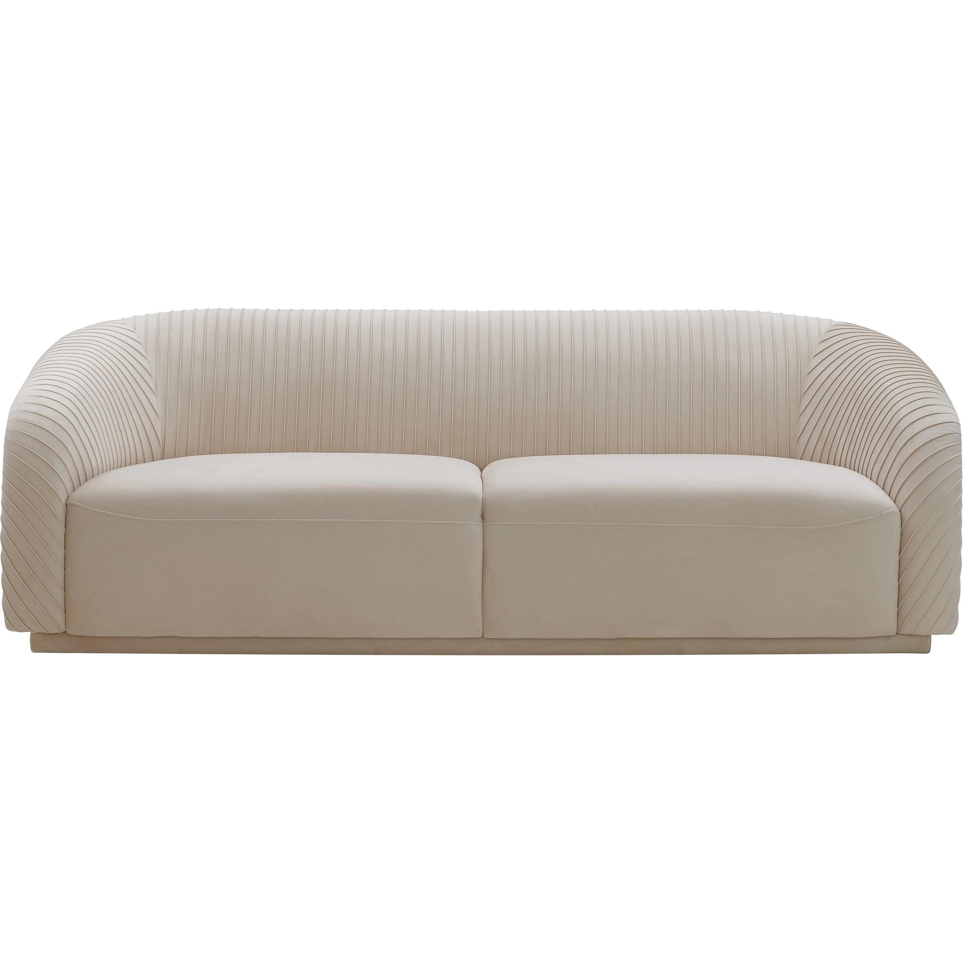 Yara Pleated Velvet Sofa by TOV Furniture. Made from velvet in a modern style.