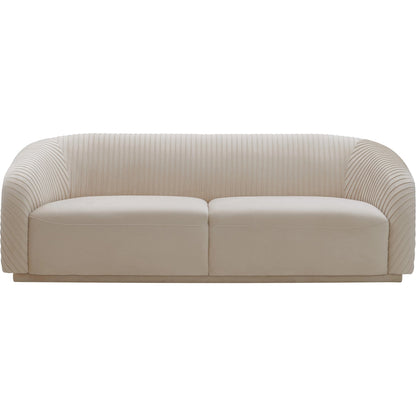 Yara Pleated Velvet Sofa by TOV Furniture. Made from velvet in a modern style.
