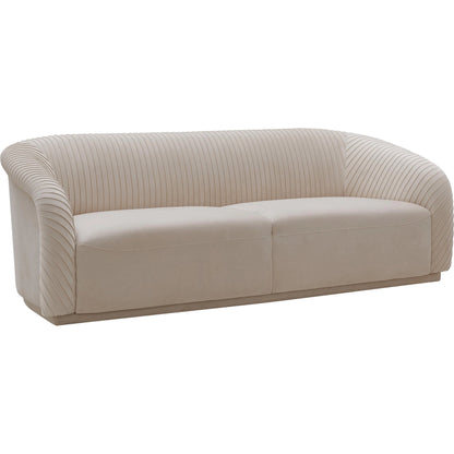 Yara Pleated Velvet Sofa by TOV Furniture. Made from velvet in a modern style.