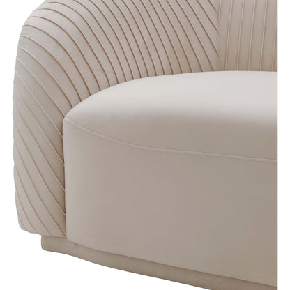 Yara Pleated Velvet Sofa by TOV Furniture. Made from velvet in a modern style.