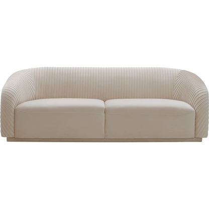 Yara Pleated Velvet Sofa by TOV Furniture. Made from velvet in a modern style.