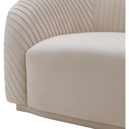 Yara Pleated Velvet Sofa by TOV Furniture. Made from velvet in a modern style.