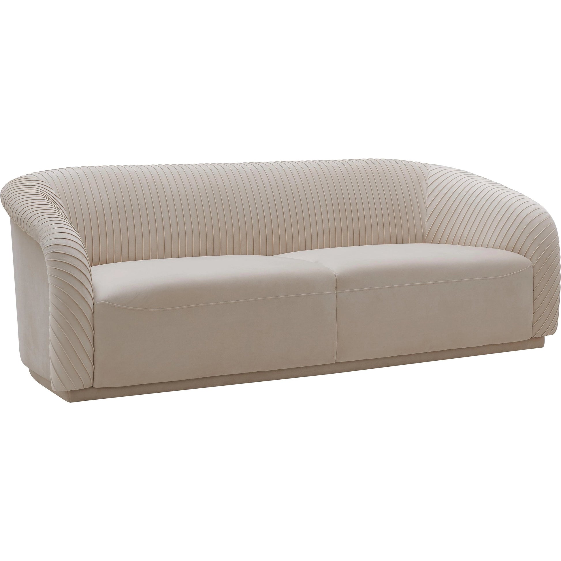 Yara Pleated Velvet Sofa by TOV Furniture. Made from velvet in a modern style.