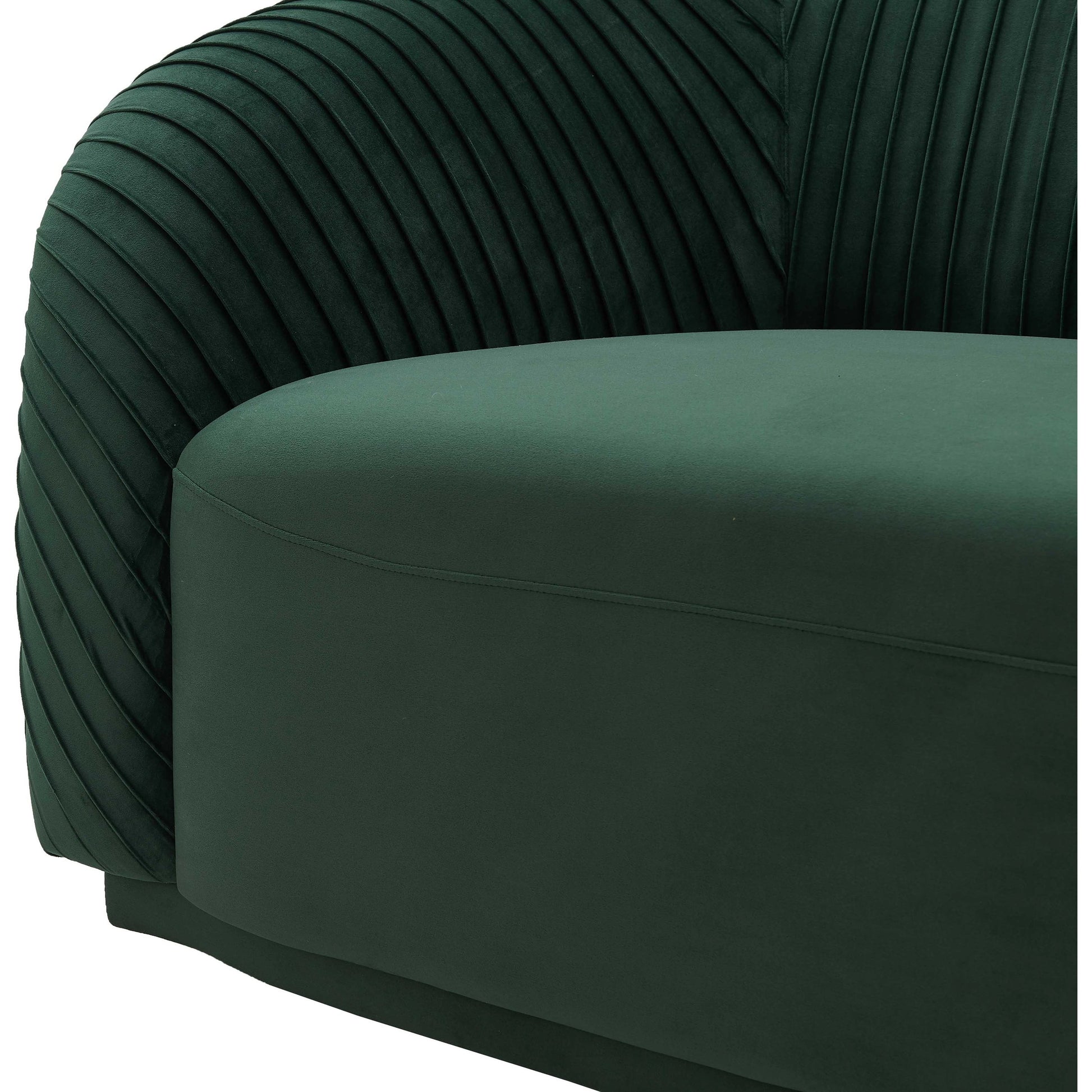 Yara Pleated Velvet Sofa by TOV Furniture. Made from velvet in a modern style.