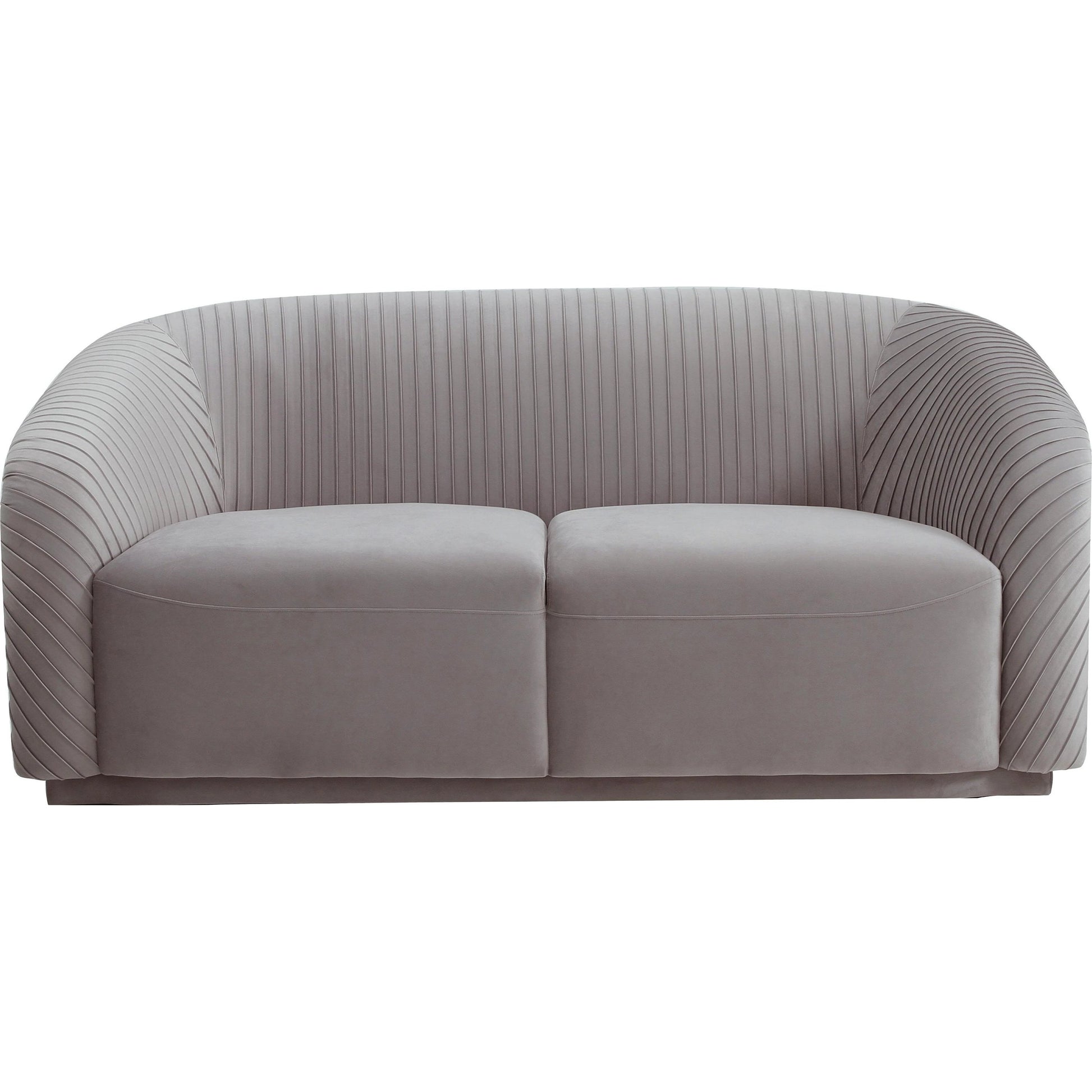Yara Pleated Velvet Loveseat by TOV Furniture in beige. Made from pine, velvet in a transitional style.